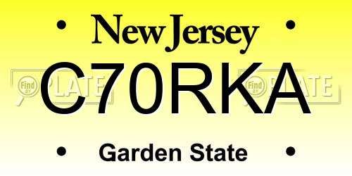 C70RKA New Jersey License Plate