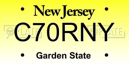 C70RNY New Jersey License Plate