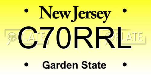C70RRL New Jersey License Plate