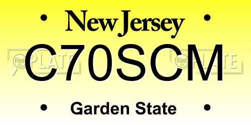 C70SCM New Jersey License Plate