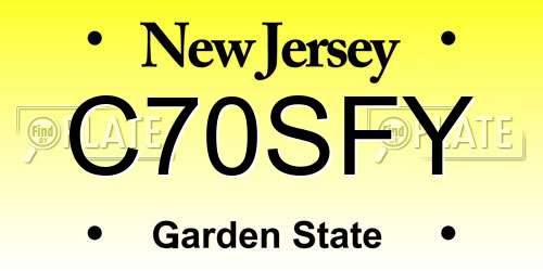 C70SFY New Jersey License Plate