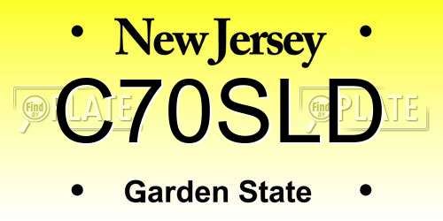 C70SLD New Jersey License Plate