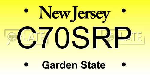 C70SRP New Jersey License Plate