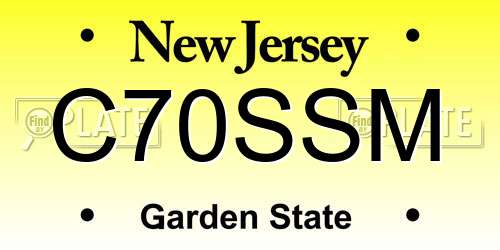 C70SSM New Jersey License Plate