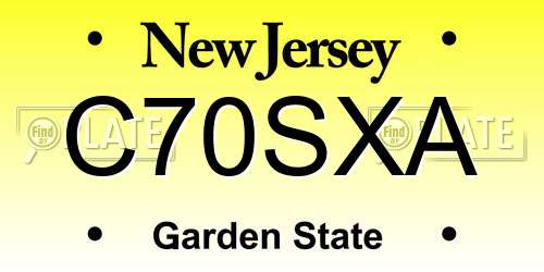 C70SXA New Jersey License Plate