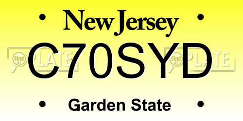 C70SYD New Jersey License Plate