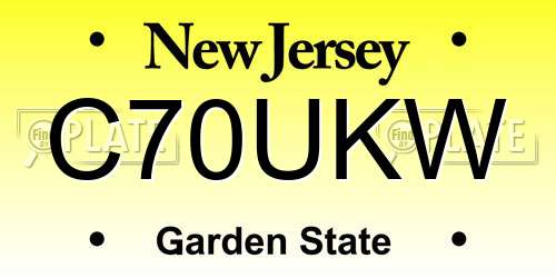 C70UKW New Jersey License Plate