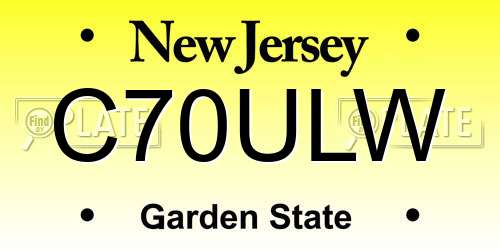 C70ULW New Jersey License Plate
