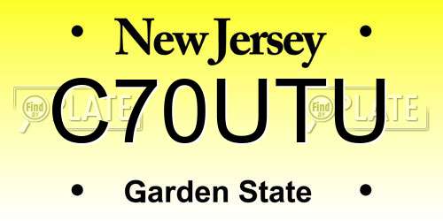 C70UTU New Jersey License Plate