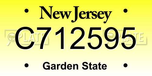 C712595 New Jersey License Plate