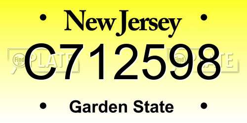 C712598 New Jersey License Plate