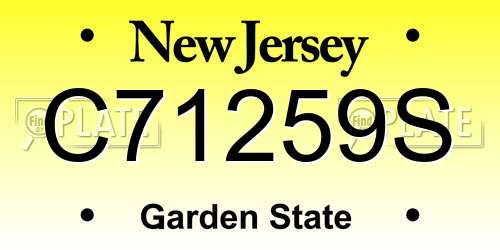 C71259S New Jersey License Plate