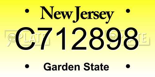 C712898 New Jersey License Plate
