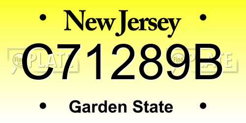 C71289B New Jersey License Plate