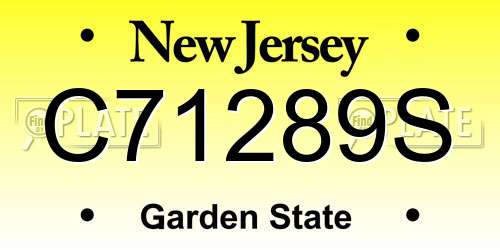 C71289S New Jersey License Plate