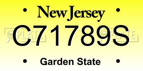 C71789S New Jersey License Plate