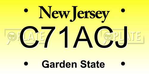 C71ACJ New Jersey License Plate