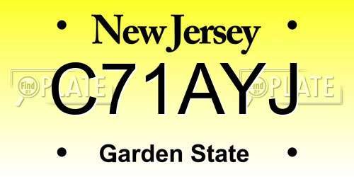 C71AYJ New Jersey License Plate