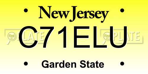 C71ELU New Jersey License Plate