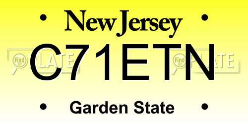 C71ETN New Jersey License Plate