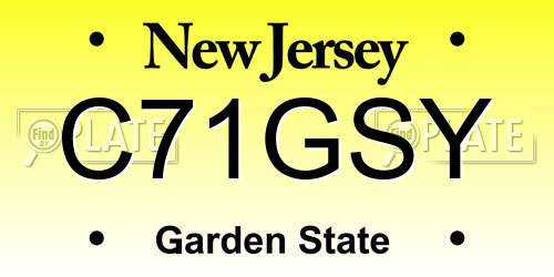 C71GSY New Jersey License Plate