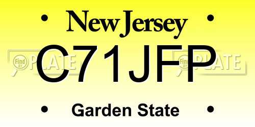C71JFP New Jersey License Plate