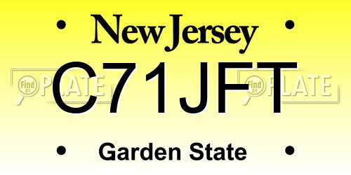 C71JFT New Jersey License Plate
