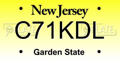 C71KDL New Jersey License Plate