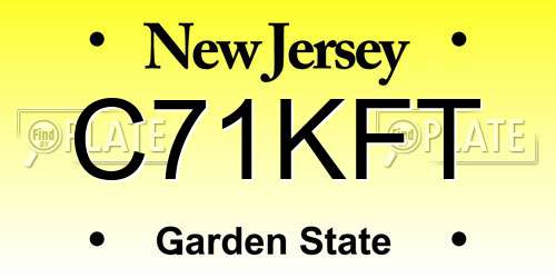 C71KFT New Jersey License Plate