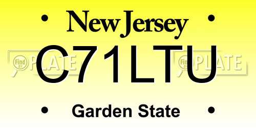 C71LTU New Jersey License Plate
