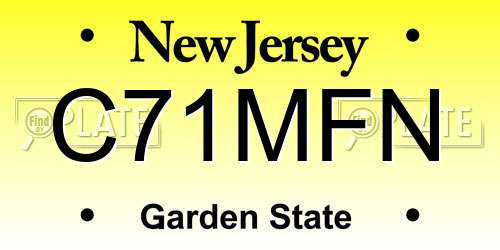 C71MFN New Jersey License Plate