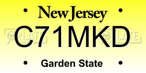C71MKD New Jersey License Plate