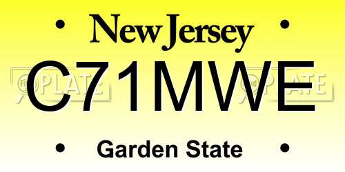 C71MWE New Jersey License Plate