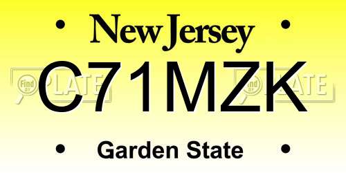 C71MZK New Jersey License Plate