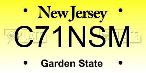C71NSM New Jersey License Plate