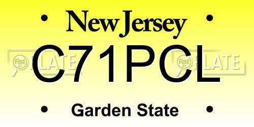 C71PCL New Jersey License Plate