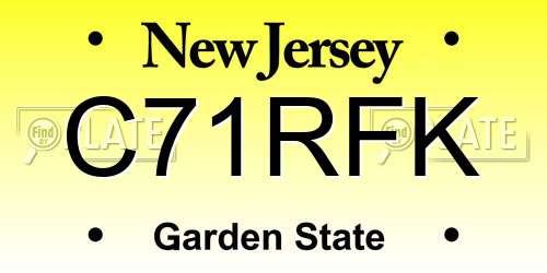 C71RFK New Jersey License Plate