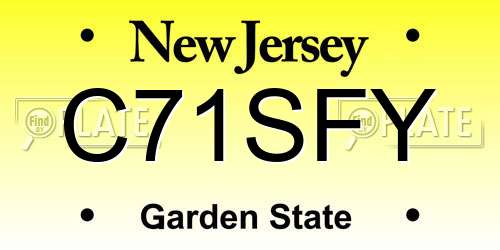 C71SFY New Jersey License Plate
