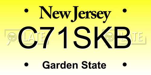 C71SKB New Jersey License Plate