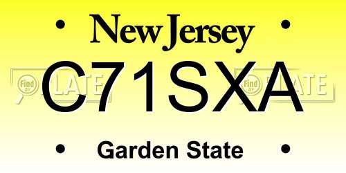 C71SXA New Jersey License Plate