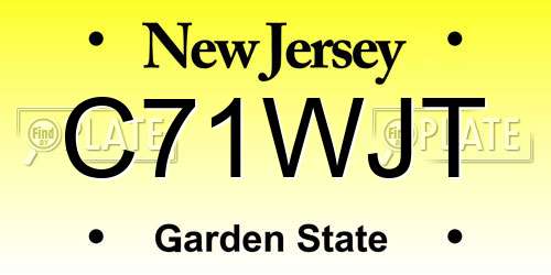 C71WJT New Jersey License Plate