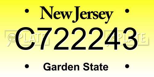C722243 New Jersey License Plate