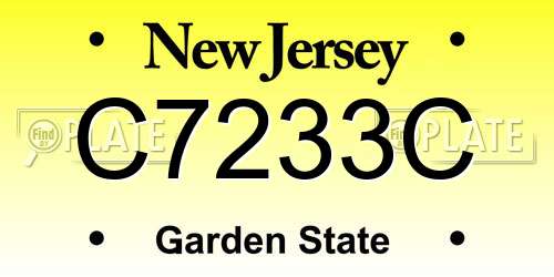 C7233C New Jersey License Plate