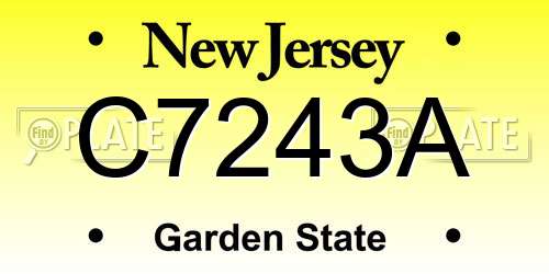 C7243A New Jersey License Plate