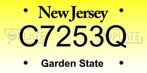 C7253Q New Jersey License Plate