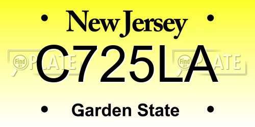 C725LA New Jersey License Plate