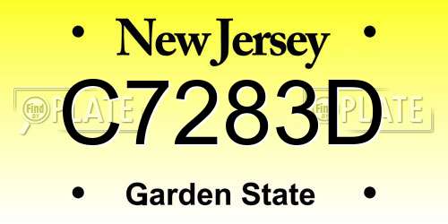 C7283D New Jersey License Plate