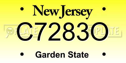 C7283O New Jersey License Plate