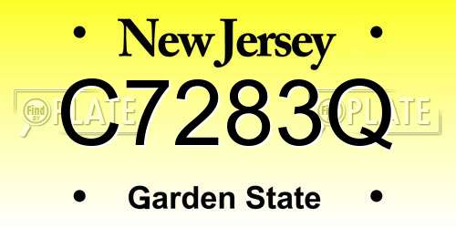 C7283Q New Jersey License Plate