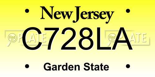 C728LA New Jersey License Plate
